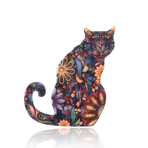 Qarigey Broche de dibujos animados gato encantador animales acrílico Vintage estilo solapa insignia regalo Clip ropa bolsa accesorios M0 Ropa, zapatos y accesorios Miscelánea M0 Qarigey AP010234-01