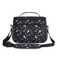 thumbnail image 2 of Unicorn and Planet Black Pattern Insulated Lunch Box for Women Men, Medium Leakproof Cooler Bag with Adjustable Strap, 10"x6.7"x8", 2 of 6