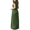 thumbnail image 5 of CHOK Robe pour Femmes Liquidation Tendances Robe Décontractée Col Rond Été Manches Courtes Solide Poches Longue Robe Violette L D710, 5 of 5