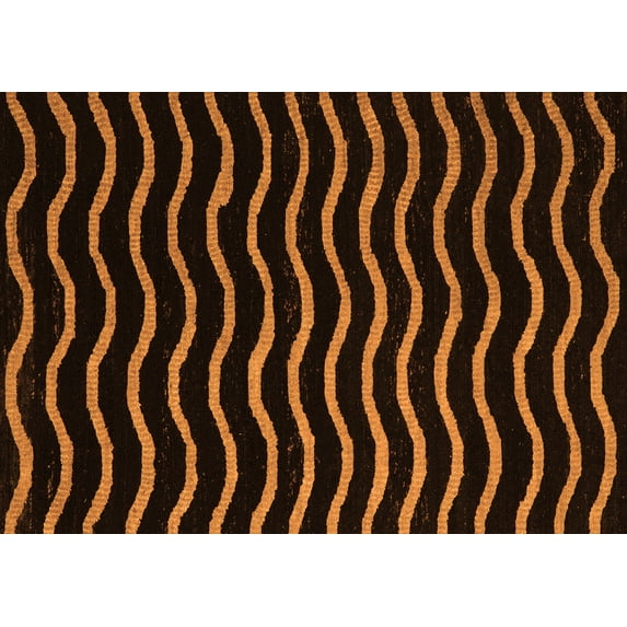 Ahgly Company Indoor Rectangle Abstract Orange Modern Area Rugs, 4' x 6'