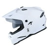 1Storm Dual Sport Motorcycle Motocross Off Road Full Face Helmet HF802 Dual Visor Glossy White