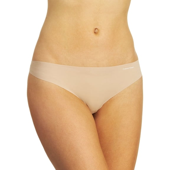 Calvin Klein Women's Invisibles Thongs, Light Caramel, Medium