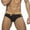 Black, variant on kamemir Mens Swim Briefs Mens Summer Seaside Beach Holiday Swimming Print Lace Up Briefs Swimsuit(Black,L)