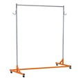 thumbnail image 2 of EDTara Heavy Duty Steel Garment Rack, z-Shape Single Rail With 300lb Capacity, Lockable Wheels, 2 Pvc Powder Covers, Hooks for Retail & Entryway, 2 of 8