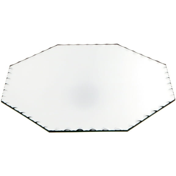 Plymor 10" Octagon, 3mm Thick Beveled Scalloped Glass Mirror