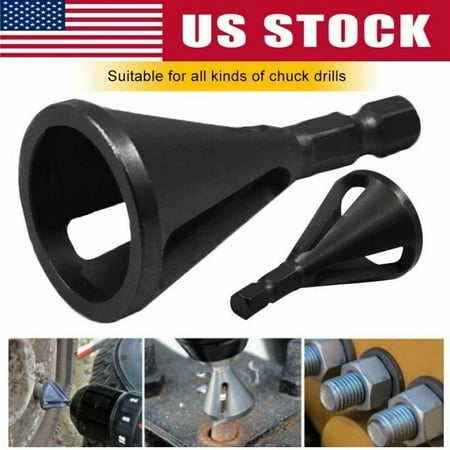 Grip Steel Drill Bit Deburring External Chamfer Tool Stainless Steel Remove Burr Tools Drill Bit Tool-Black ()