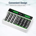 thumbnail image 4 of HiQuick 8 Pack AAA 1100mAh Rechargeable Batteries with 8 Bay LCD Smart Battery Charger, Dual USB Input, 4 of 11