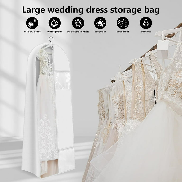Wedding Dress Garment Bag,Foldable Bride Gowns Garment Bag,4
