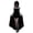 Black, variant on Velvet Spaghetti-Strap Gothic Dress with Lace Trim, Women's High-Low Hem Corset Bodice Party Costume (Dress Only, 1 PC) Red M