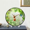 thumbnail image 5 of Dreamtimes Green Grass and Leaves Pattern Wall Clock Silent Non Ticking 12 Inch Round Easy to Read for Home Office School Clock, 5 of 7