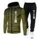 thumbnail image 3 of Conjuntos de ropa deportiva de moda para hombre, chándal cálido a prueba de viento para primavera y otoño, sudaderas con capucha y pantalones deportivos con cremallera estampadas a la moda para hombre, 3 of 4