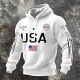 thumbnail image 5 of Women's Patriotic Graphic Hoodies Sweatshirts 4th of July 250th Anniversary Anniversary Themed Pullover Hoodie Soft Fleece Casual Sweatshirt With Front Pocket For Year Round Comfort White XL, 5 of 5