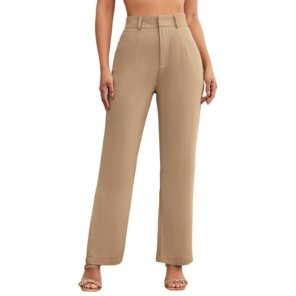 Pantalones SweatyRocks elegantes pantalones de oficina de cintura alta para mujer