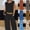 Black, variant on CHUMUD Womens Summer Casual 2 Piece Cotton Linen Sets Sleeveless Top Matching Wide Leg Pants Lounge Travel Outfits (Avail for Plus Size)