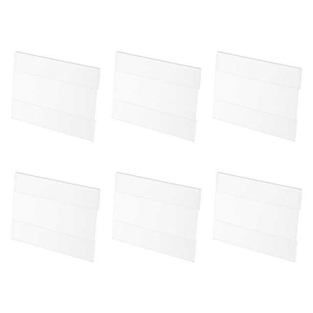 Soporte de señal acrílico para montar en la pared 4.7 x 3.1 pulgadas soporte de señal de plástico transparente horizontal, paquete de 6