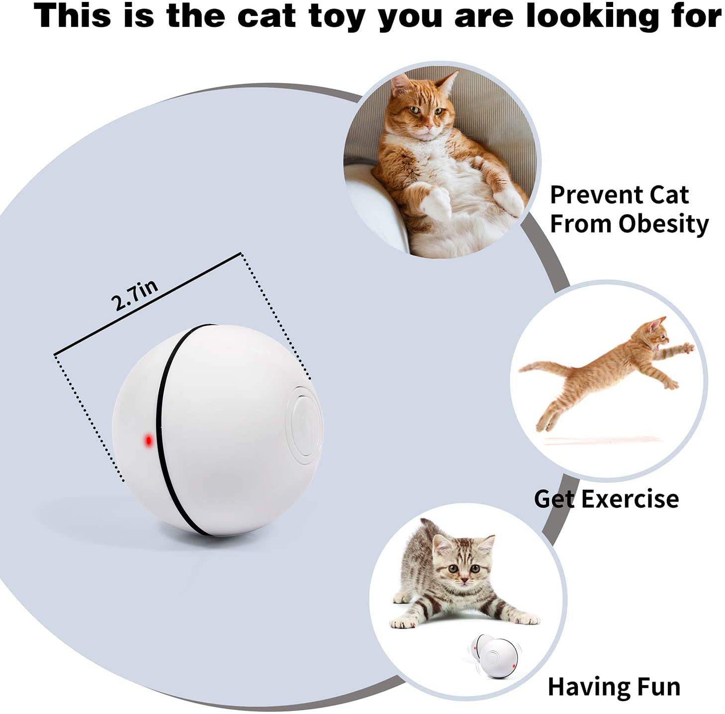 Smart Cat Toys Crazy Ball Automatic Rolling Ball Vibration Sensor Cats Game  Toy For Cats Training Cat Supplies Pet Accessories