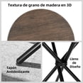 thumbnail image 3 of HOMYLIN Mesa Redonda de Comedor 80×80cm Moderna con Patas de Hierro, Marrón, Ideal para Sala y Reuniones Familiares, 3 of 6