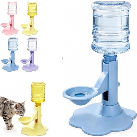 Elevated Adjustable Cat Water Dispenser, Automatic Pet Water Bowl Feeder for Kittens Small Pets