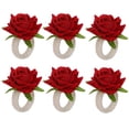 thumbnail image 1 of 6 unidades rojo tamaño del producto: 8x6 cm 45 cm servilleta con flor de rosa champán hebilla servilleta tejida con cuerda de cáñamo creativa ANGGREK  Otros, 1 of 8