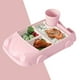 thumbnail image 2 of Juego de vajilla con forma de coche para la cocina y la mesa del comedor. Bandeja de plástico con fibra para niños y niñas, con platos, cubiertos y vaso de agua separados, 2 of 7