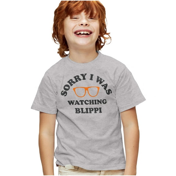 Blippi Sorry I was Watching Blippi Kids T Shirt for Youth Boys and Girls, Athletic Heather, X-Small