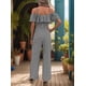 thumbnail image 4 of Plisados A Rayas para Mujer, Elegantes, de Verano, con Tirantes y Pantalones de Pierna , . Negro XL, 4 of 7