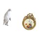 thumbnail image 5 of Figura de pingüino coleccionable, estatua de resina con marco europeo vintage redondo y ornamentado para regalo de inauguración de la casa o boda., 5 of 8