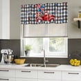 thumbnail image 4 of Independence Day Curtain Valances for Windows, Kitchen Valance Window Treatments Panel 2 Pack, Patriotic Flag Day Red Truck Black Plaid Rod Pocket Short Curtains for Bathroom Bedroom 60 x 18 Inch, 4 of 8