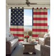 thumbnail image 6 of Red American Flag Kitchen Curtains Retro USA Flag Watercolor Cafe Short Curtains for Bathroom Blackout Window Curtain Grommet Small Window Treatment Tier Drapes for Bedroom Living Room 52"x45"x2, 6 of 9