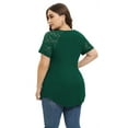 thumbnail image 5 of Daystry Plus Size Tunic Tops For Women Lace V-Neck Empire Waist Women Top Babydoll Blouse Dark Green-2X, 5 of 11