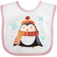 thumbnail image 3 of Inktastic Cute Winter Penguin in Hat and Scarf with Snowflakes Boys or Girls Baby Bib, 3 of 4