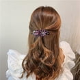 thumbnail image 3 of Womens Rhinestone Floral Hair Clip with Flexible Grip Durable Dovetail Design for Styling, 3 of 4