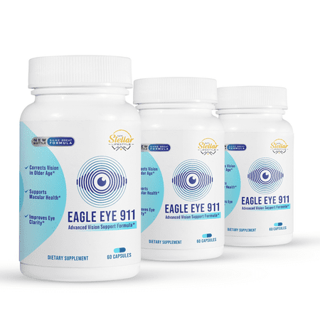 3 Pack Eagle Eye 911, advanced vision support formula-60 Capsules x3