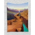 thumbnail image 1 of Southwestern Tapestry, Cartoon Canyon Landscape with Distant Forest Tree Silhouettes National Park, Wall Hanging for Bedroom Living Room Dorm Decor, 40W X 60L Inches, Multicolor, by Ambesonne, 1 of 2