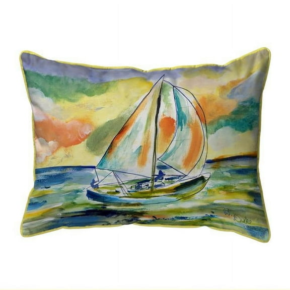 Betsy Drake ZP1185 20 x 24 in. Orange Sailboat Zippered Indoor & Outdoor Pillow, Extra Large
