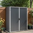 thumbnail image 2 of Patiowell 5' x 3' Plastic Outdoor Storage Shed with Lockable Door, for Patio Furniture, Pool Accessories and Tools, Dark Gray, 2 of 8