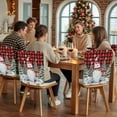 thumbnail image 5 of Christmas Gnome Chair Covers Set of 1 Winter Xmas Trees Bird Snowflakes Red Plaid Chair Back Covers Stretch Removable Washable Slipcovers Protector for Dining Room Kitchen Party Decor, 5 of 5