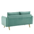 thumbnail image 6 of Loveseat Sofa, Velvet, Blue, Modern Contemporary Urban Design, Living Lounge Room Hotel Lobby Hospitality, 6 of 9