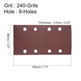 thumbnail image 2 of 240-Grits 8-Holes Hook and Loop Sanding Sheet 7.3 x 3.6-inch Wet Dry Aluminum Oxide Sandpaper for Sander 10pcs, 2 of 3