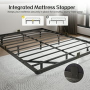 Kbun Queen Floating Bed Frame with Smart LED Lights and Charging Station, Heavy Duty Metal Platform Bed Frame, Noise-Free, Under-Bed Storage, No Box Spring Needed