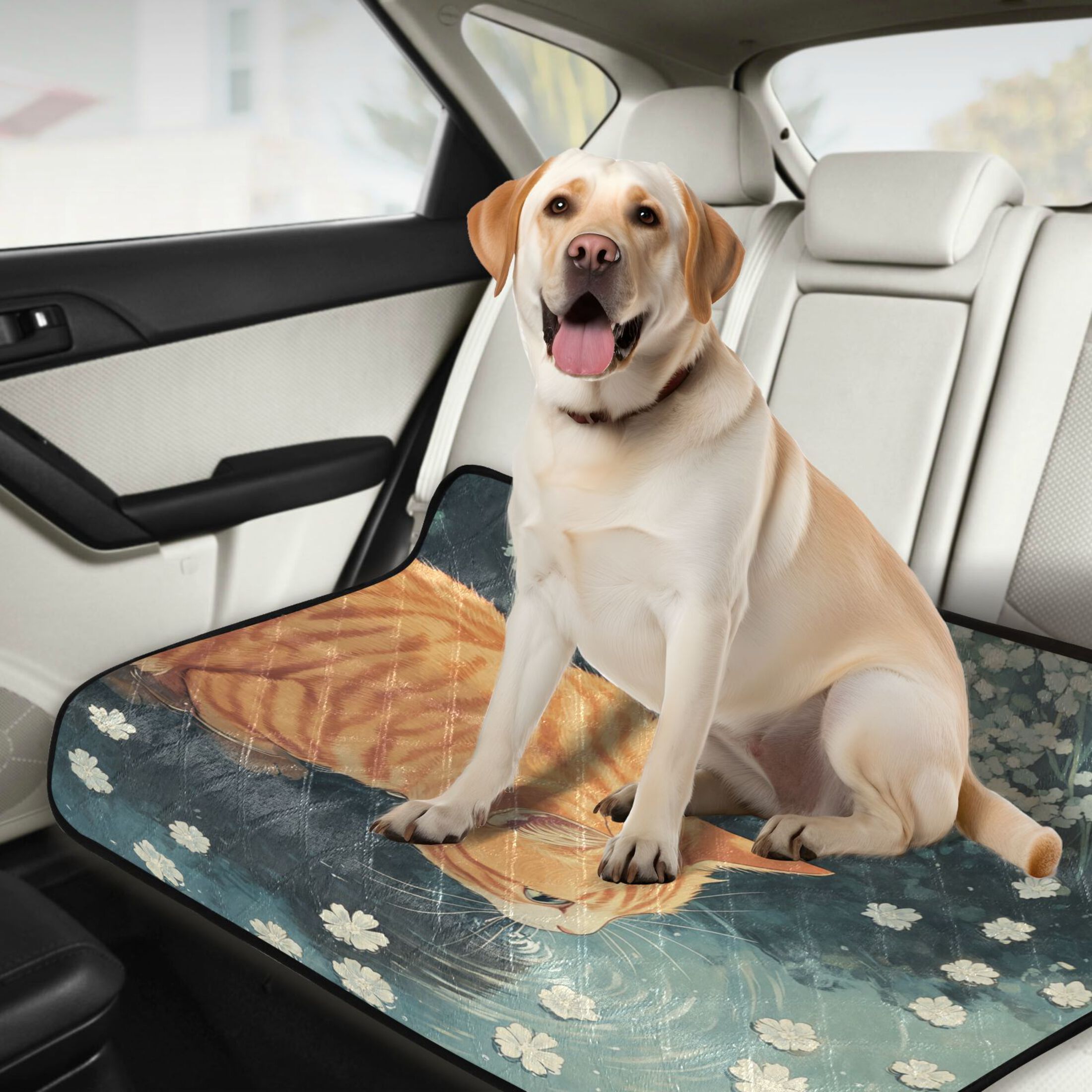 Qxltty Orange Cat Cat litter Pads Pet Set of 2 Diaper Mats Center Anti-leakage Layer Absorbent Soft and Comfortable