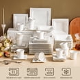 thumbnail image 5 of MALACASA, Series Mario, 60-Piece Porcelain Dinnerware Set, Ivory White Dinner Set, Service for 12, 5 of 8