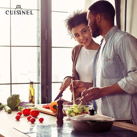 Cast Iron Skillet with Lid - 12-Inch Frying Pan for Grilling, BBQ, Fire, Stovetop & Induction