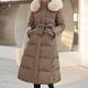 thumbnail image 1 of ICHUANYI Clearance Women Hooded Zippers Solid Medium And Long Term Loose Long Sleeve Warm Blouse Coat Jackets(Coffee, XL) ICHUANYI WER2023081508206, 1 of 5
