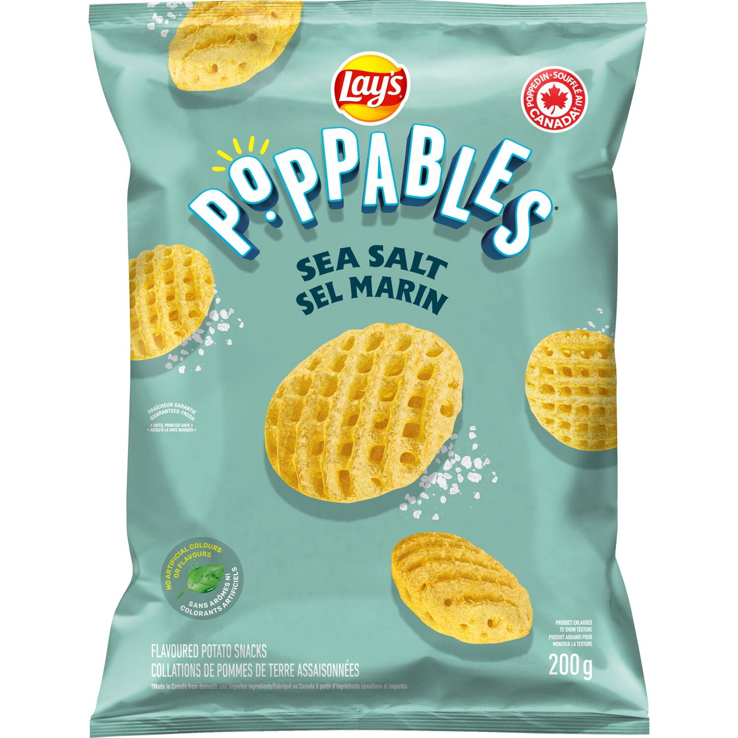 Lay's Poppables Sea Salt flavoured Potato Snacks, 130 g.