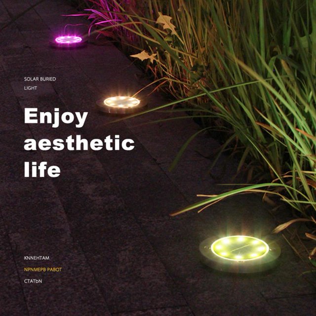 Luces solares para jardín lámpara impermeable que cambia de Color para Tmvgtek camino al aire libre suelo suelo envío directo 8LED
