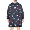 thumbnail image 2 of Wearable Oversized Blanket,Pioneer Flower Floral Print Pattern Wearable Blanket Hoodie for Adults,Cozy Hooded Blankets with Super Pockets,Super Warm Fuzzy Pullover for Women & Men, 2 of 6