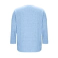 thumbnail image 4 of yillto Women Basic Tops 3/4 Sleeve Tunic Shirts with Pockets V Neck Plain Lightweight Spring Summer Tee Tshirts, 4 of 6