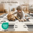 thumbnail image 4 of ODIKA 5'x7' Beige Gray Modern Geometric Diamond Cross Washable Area Rug Contemporary Abstract Motif With Rounded Rectangle Easy Care, Non-Shedding, Pet Friendly, for Small Living Room, Bedroom, 4 of 7