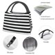 thumbnail image 4 of Fotbe Black And White Stripes Bolsa Térmica Portátil con Estampado, Bolsa de Entrega de Alimentos Aislada, Bolsa Reutilizable de Gran Capacidad para Comidas y Supermercado, 4 of 6